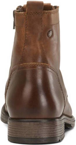 JACK & JONES JFWRUSSEL leren veterboots cognac