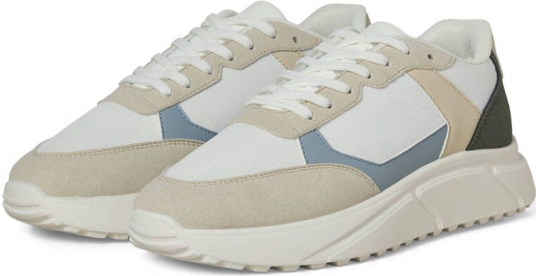 JACK & JONES Jfwaspire Pu Runner Noos sneakers wit beige blauw