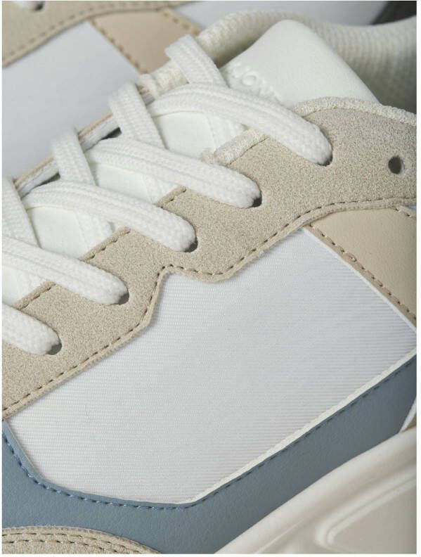 JACK & JONES Jfwaspire Pu Runner Noos sneakers wit beige blauw