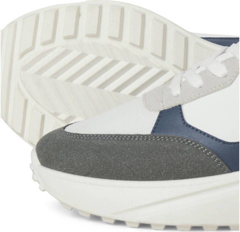 JACK & JONES Jfwaspire Pu Runner Noos sneakers wit grijs