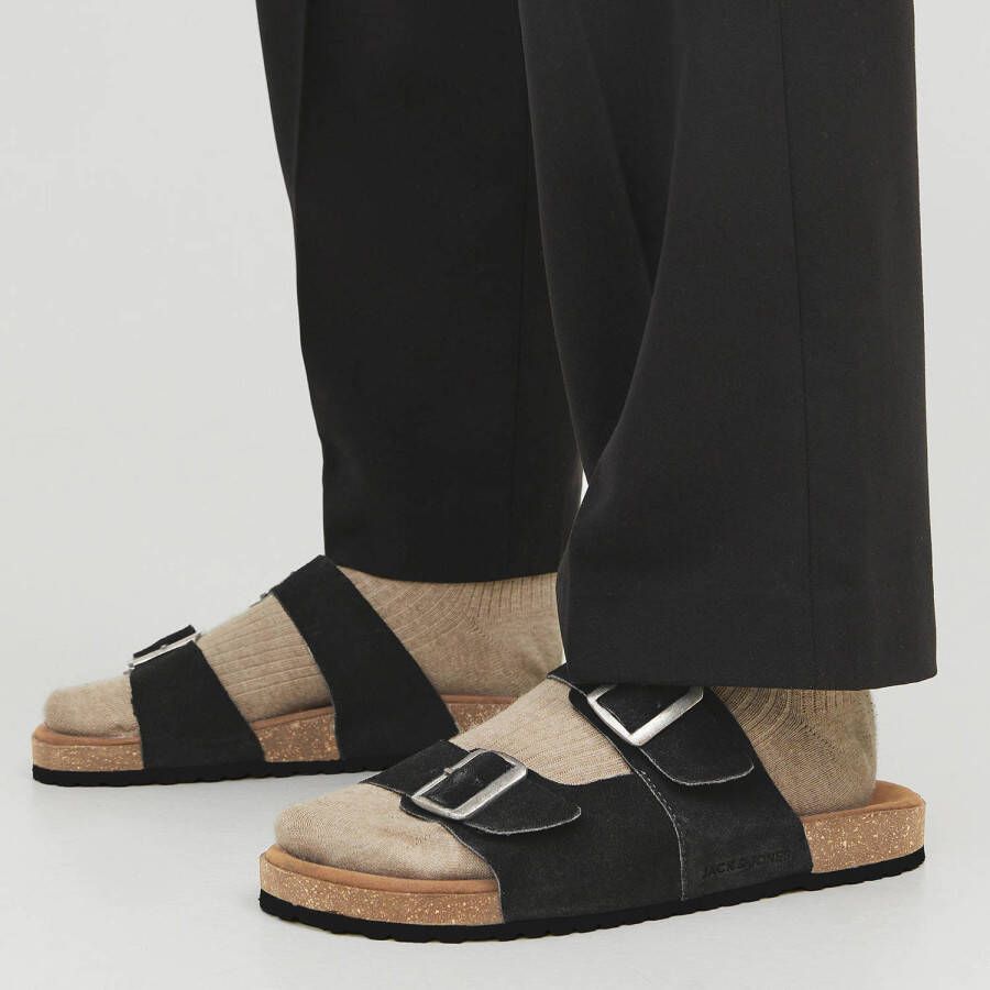 JACK & JONES Jfwlouis Suede Sandal suède slippers antraciet