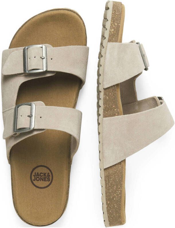 JACK & JONES Jfwlouis Suede Sandal suède slippers taupe