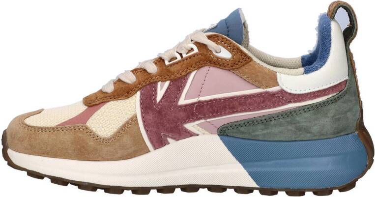 Kaotiko Detroit Multi chunky suède sneakers bruin multi