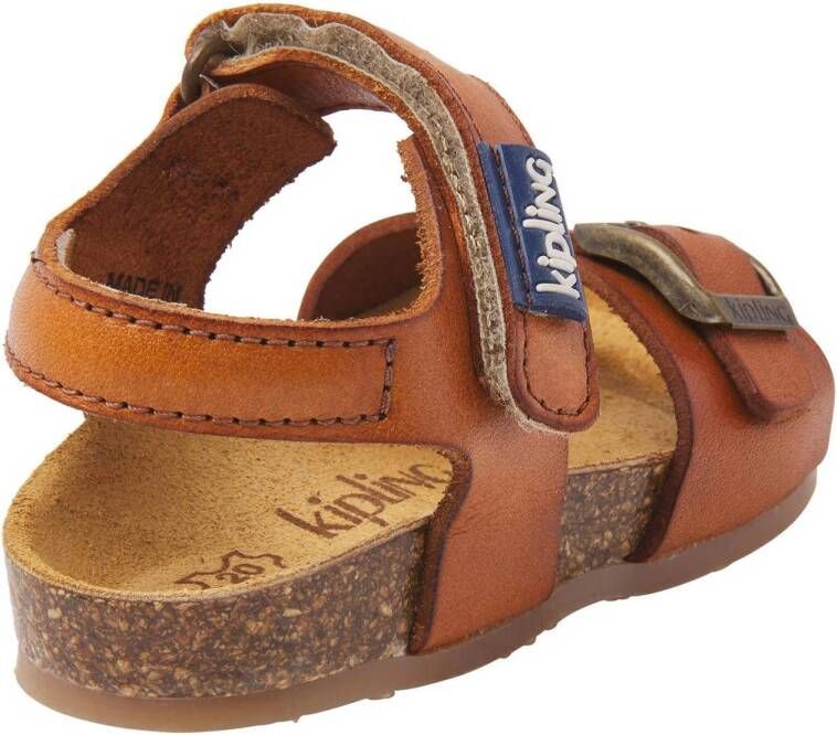 Kipling Fabio leren sandalen cognac