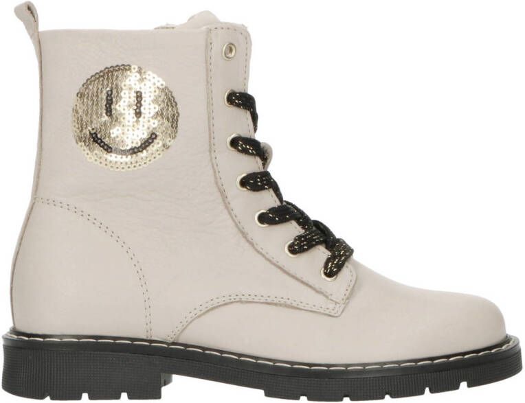 Kipling leren veterboots taupe