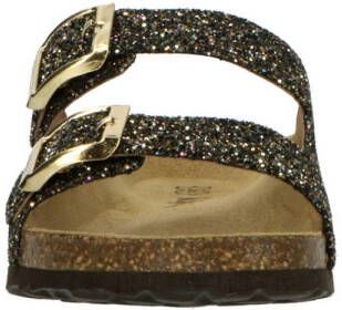 Kipling Madonna4 slippers met glitters zwart goud
