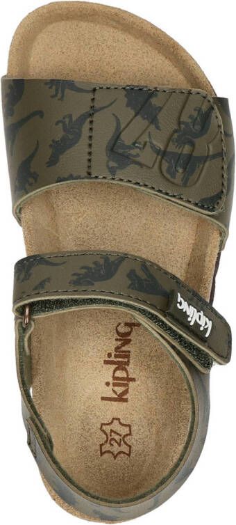 Kipling Scato 2 sandalen met dino's kaki