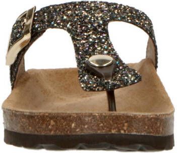 Kipling teenslipper zwart goud