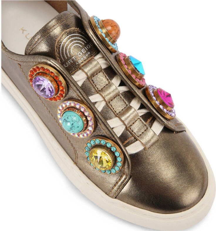 Kurt Geiger leren sneakers met sierstenen brons