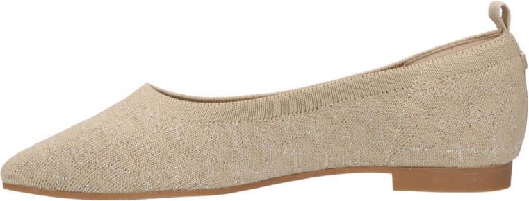 La Strada ballerina's beige zilver