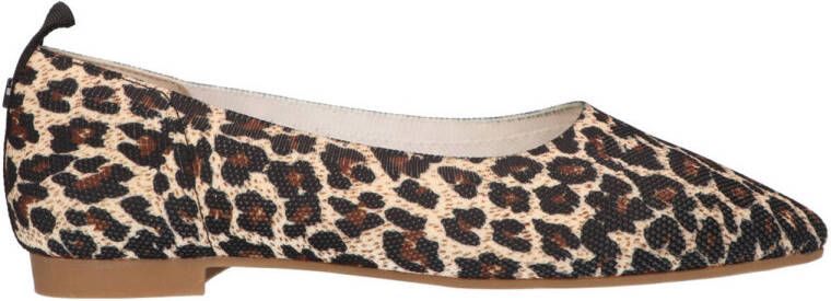 La Strada ballerina's met panterprint beige zwart