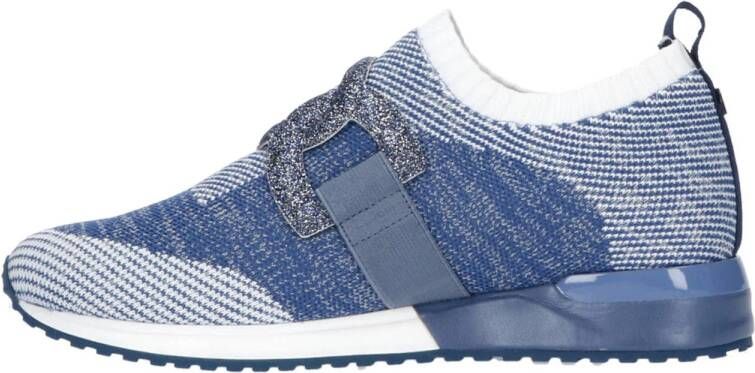 La Strada denim slip-on sneakers blauw