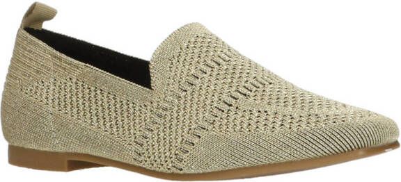 La Strada knitted loafers goud metallic