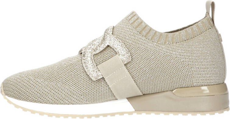 La Strada knitted slip-on sneakers beige zilver