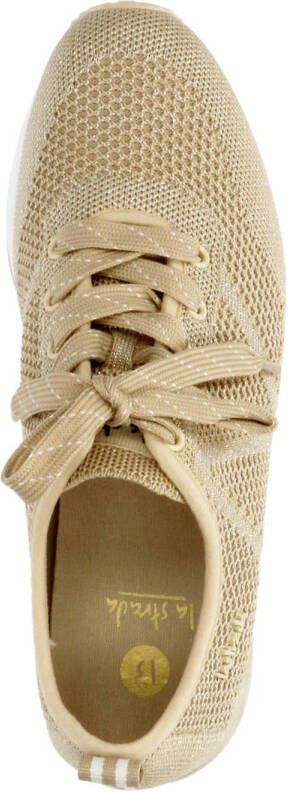 La Strada knitted sneakers beige zilver