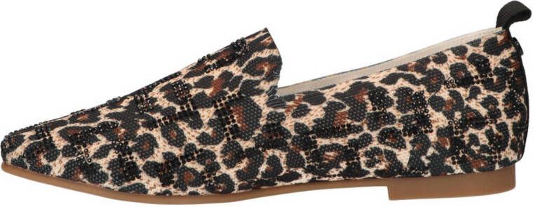 La Strada loafers met panterprint beige zwart