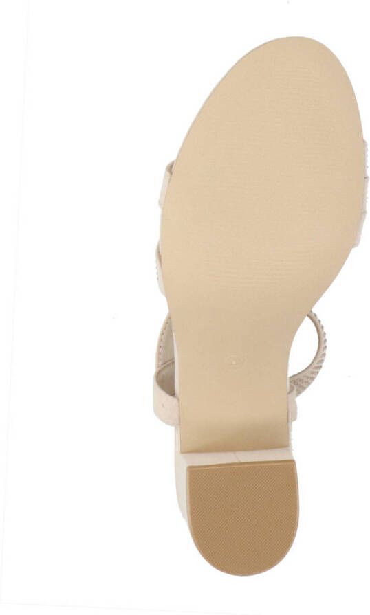 La Strada sandalettes met strass steentjes beige