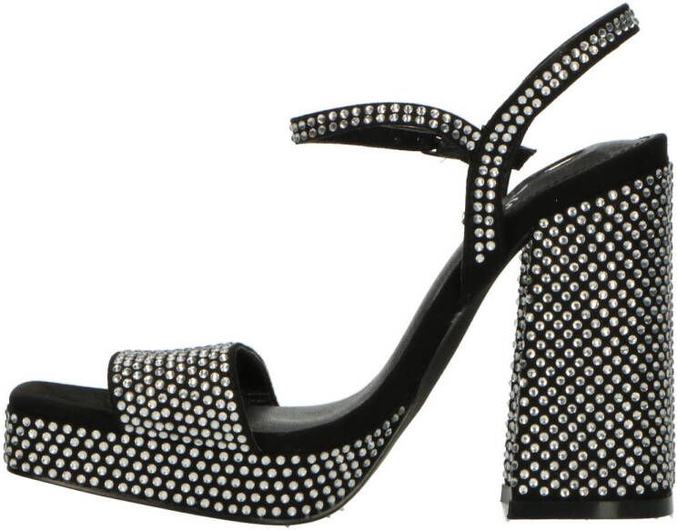 La Strada sandalettes met strass steentjes zwart
