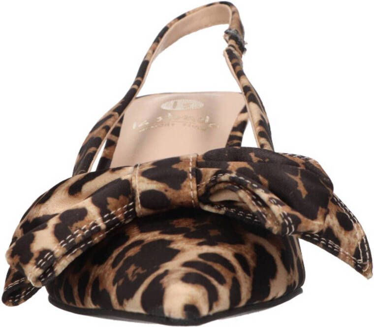 La Strada slingback pumps met panterprint beige bruin