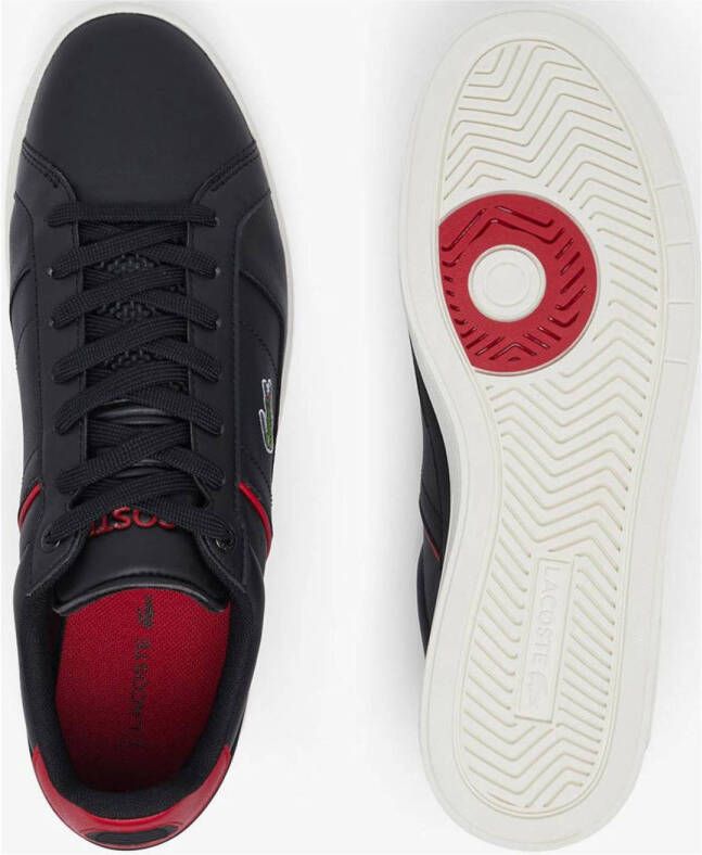 Lacoste Europa Pro 222 leren sneakers zwart rood