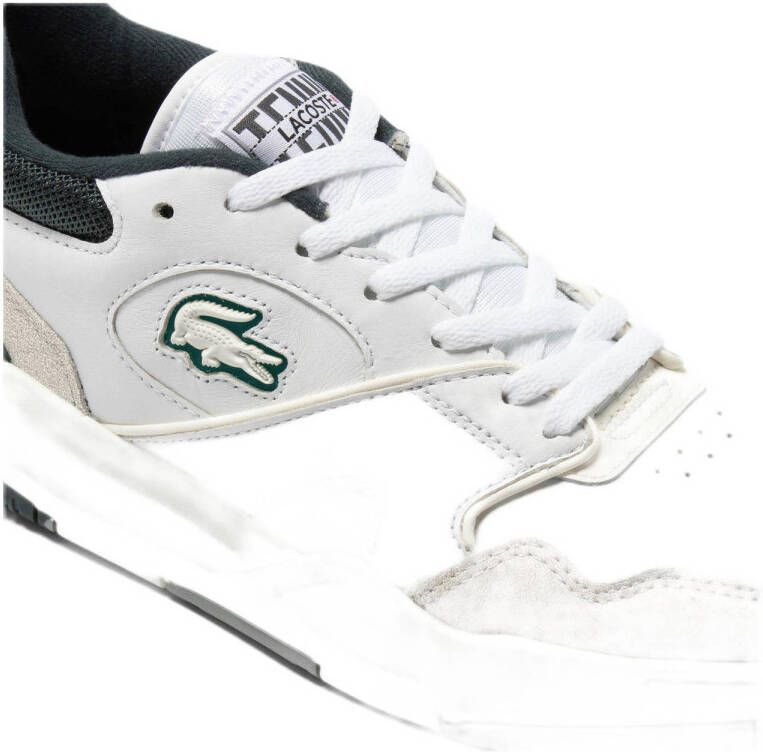 Lacoste Lineset leren sneakers wit groen