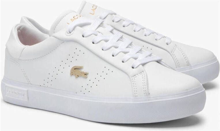 Lacoste T-Clip 2.0 leren sneakers wit goud