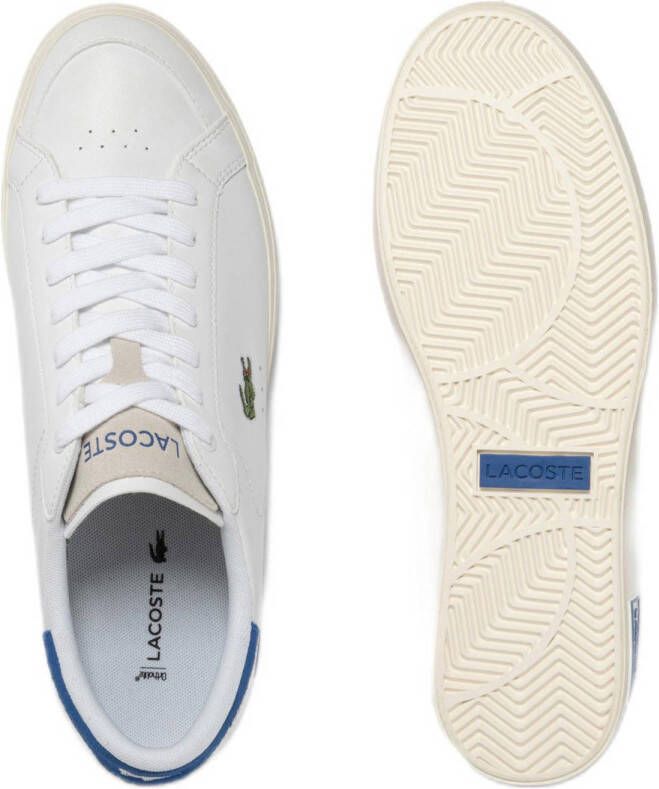 Lacoste Powercourt 2.0 sneakers wit donkerblauw