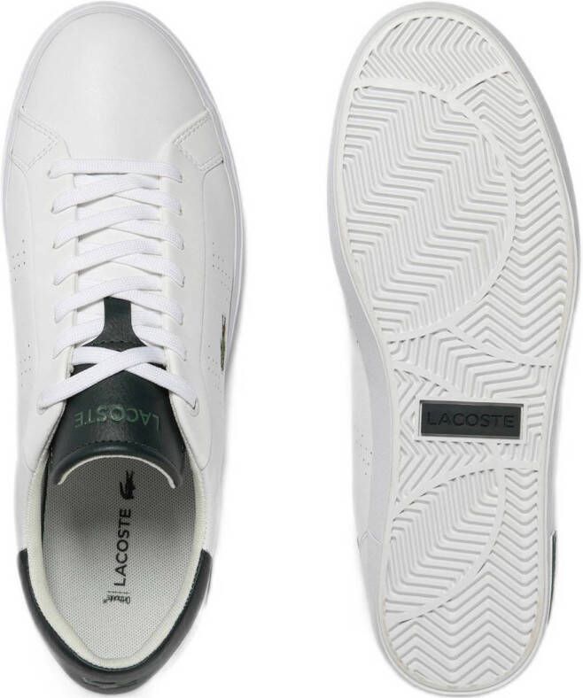 Lacoste Powercourt 2.0 sneakers wit donkergroen