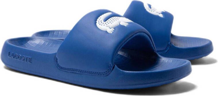 Lacoste Serve Slide 1.0 badslippers blauw wit