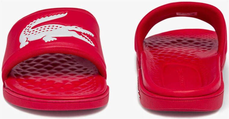 Lacoste Serve Slide 1.0 badslippers rood wit