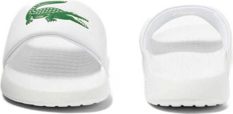 Lacoste Serve Slide 1.0 badslippers wit groen