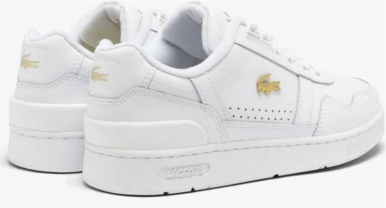 Lacoste T-Clip sneakers wit goud