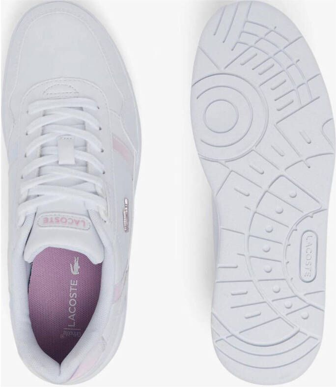 Lacoste T-Clip sneakers wit zilver hologram