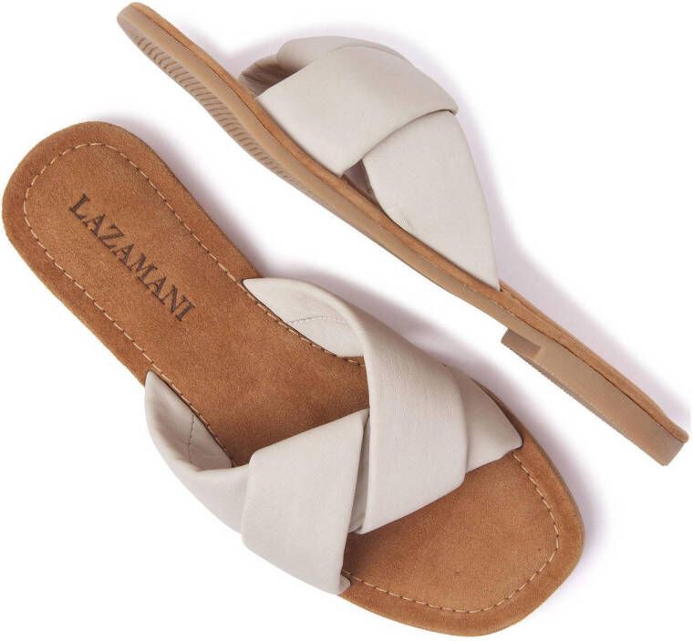 Lazamani 33.505 leren slippers off white