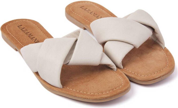 Lazamani 33.505 leren slippers off white