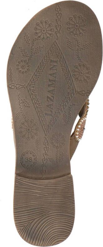 Lazamani 75.451 leren teenslippers bruin