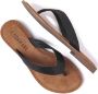 Lazamani 75.481 leren teenslippers met slangenprint zwart - Thumbnail 6