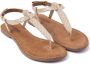 Lazamani T-band Sandalen goud Leer Dames - Thumbnail 8