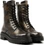 Laza i Alize leren veterboots met slangenprint goud - Thumbnail 6