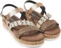 Lazamani Ladies sandals cork Bruin Leer Platte sandalen Dames - Thumbnail 2