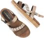Lazamani Ladies sandals cork Bruin Leer Platte sandalen Dames - Thumbnail 3