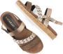 Lazamani bruine plateauzool sandalen Bruin Leer Plateau sandalen Dames - Thumbnail 3