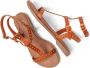 Lazamani leren sandalen met studs cognac - Thumbnail 4