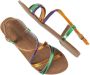 Lazamani Metallic Leren Sandalen Multicolor Dames - Thumbnail 3