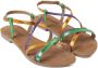 Lazamani Metallic Leren Sandalen Multicolor Dames - Thumbnail 4