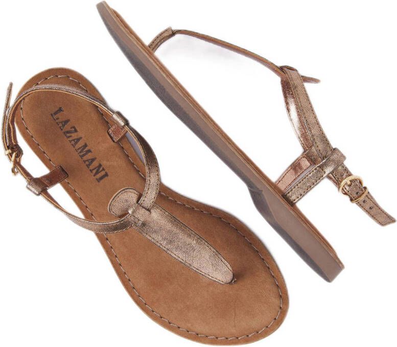 Lazamani leren sandalen rosé