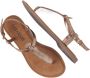 Lazamani Ladies shiny sandals Brons Leer Platte sandalen Dames - Thumbnail 12