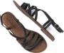 Lazamani Leren slingback sandaal Zwart Leer Platte sandalen Dames - Thumbnail 3