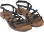 Lazamani Leren slingback sandaal Zwart Leer Platte sandalen Dames - Thumbnail 4