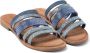 Lazamani leren slippers denimblauw - Thumbnail 3
